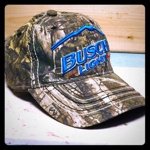 Bush Light BEER πΊ CAMOUFLAGE Hunting Cap OS NWOT